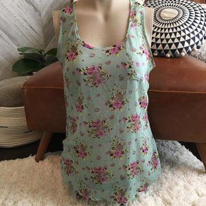 AMERICAN RAG SHEER FLORAL RACERBACK TANK